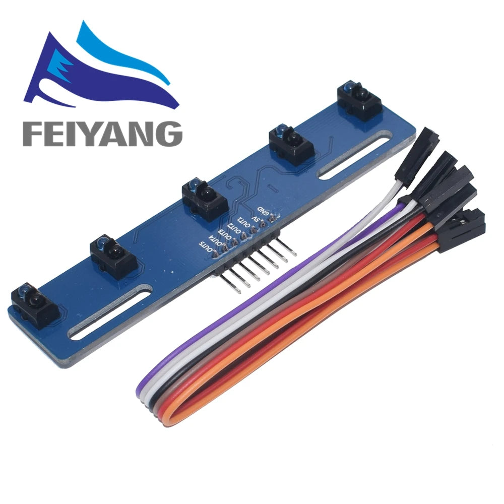 5 channel Infrared Reflective Sensor TCRT5000 KIT 5 way/road IR Photoelectric Switch Barrier Line Track Module