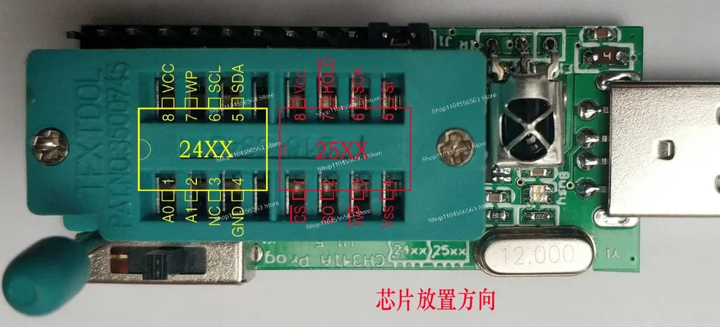 CH341A USB Programmer V1.7 with 1.8V Level Shifter for W25Q64FW W25Q128FW GD25LQ64 Flash Memory IC