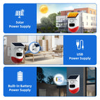 Outdoor Solar PIR Infrared Alarm Smart WiFi Siren Waterproof Wireless 433MHz Burglar Strobe Sensor Multiple Versions Available