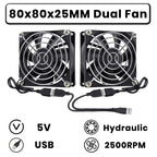 GDSTIME Dual 40mm 50mm 60mm 80mm 92mm 120mm 140mm DC 5V Powered USB Fans with 2 in 1 USB Cable for AV Receiver DVR Cooling