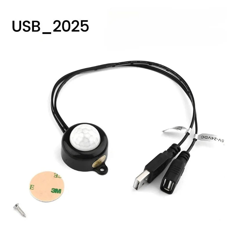 USB 5V PIR Infrared Motion Human Body Sensor Detector USB Interface Mini Corridor Closet Underbed LED Light Switch