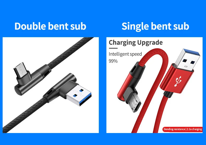 OLAF 5A USB C Cable Fast Charging Micro USB for Huawei Mate 40 30 Xiaomi Samsung 90 Degree Mobile Phone Charging Cord 1M/2M/3M