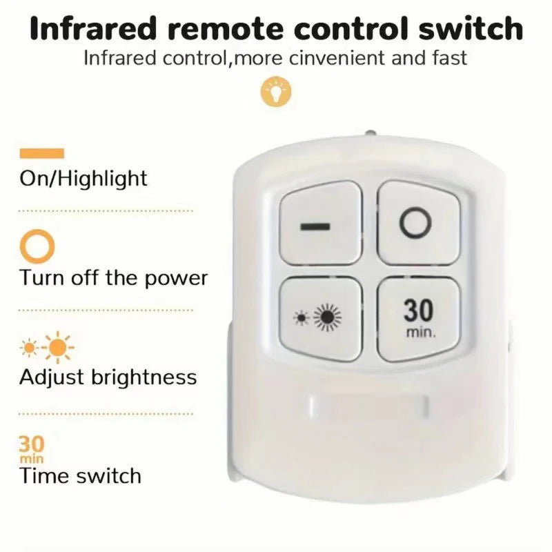Dimmable LED Under Cabinet Light with Remote Control Battery Operated LED Closets Lights Wardrobe Bathroom Lighting Night Light