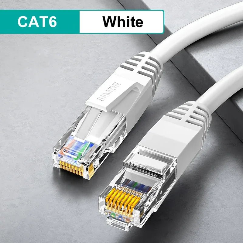 Samzhe 1000Mbps Cat6 Ethernet Cable Gigabit High Speed  Internet Cord RJ45 Shielded Network LAN Cord for PC PS5 PS4 PS3 Xbox
