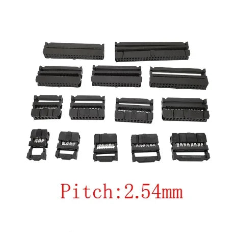 10Pcs FC Female Header Pitch 2.54mm/2.0mm/1.27mm 6P8P-50 Pin IDC Socket Crimping Connector FC IDC Sockets For Flat Ribbon Cable