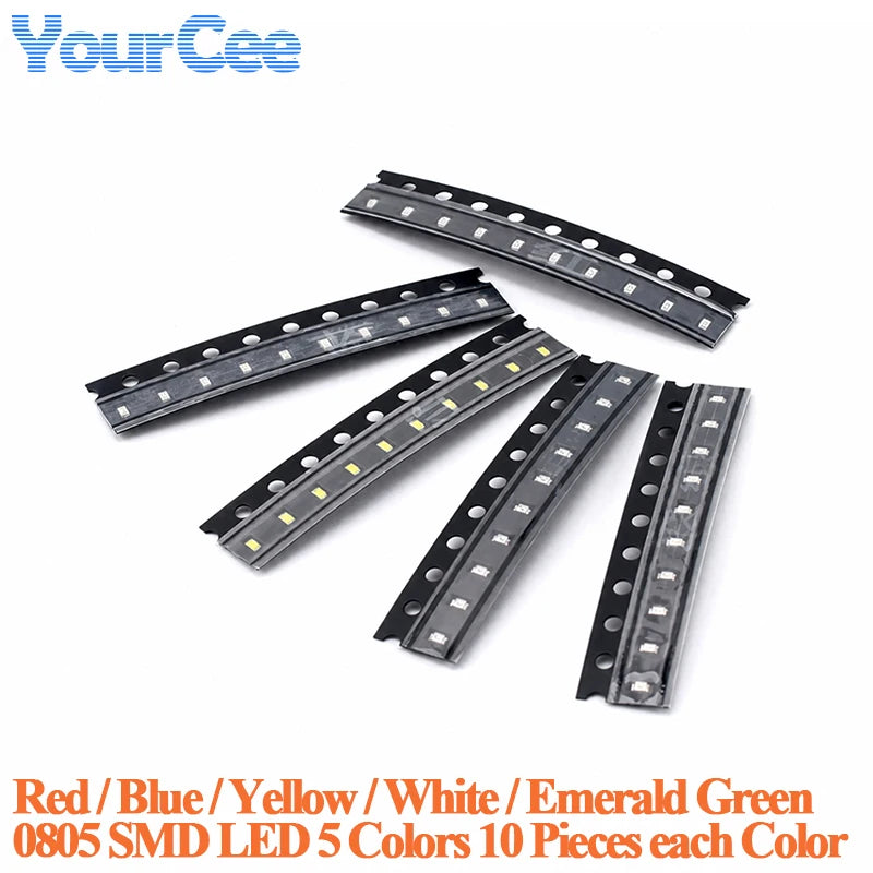 50pcs-390pcs SMD LED 0402 0603 0805 1206 3528 2835 5050 5730 Diode Red Blue Yellow White Green Orange Purple Pink