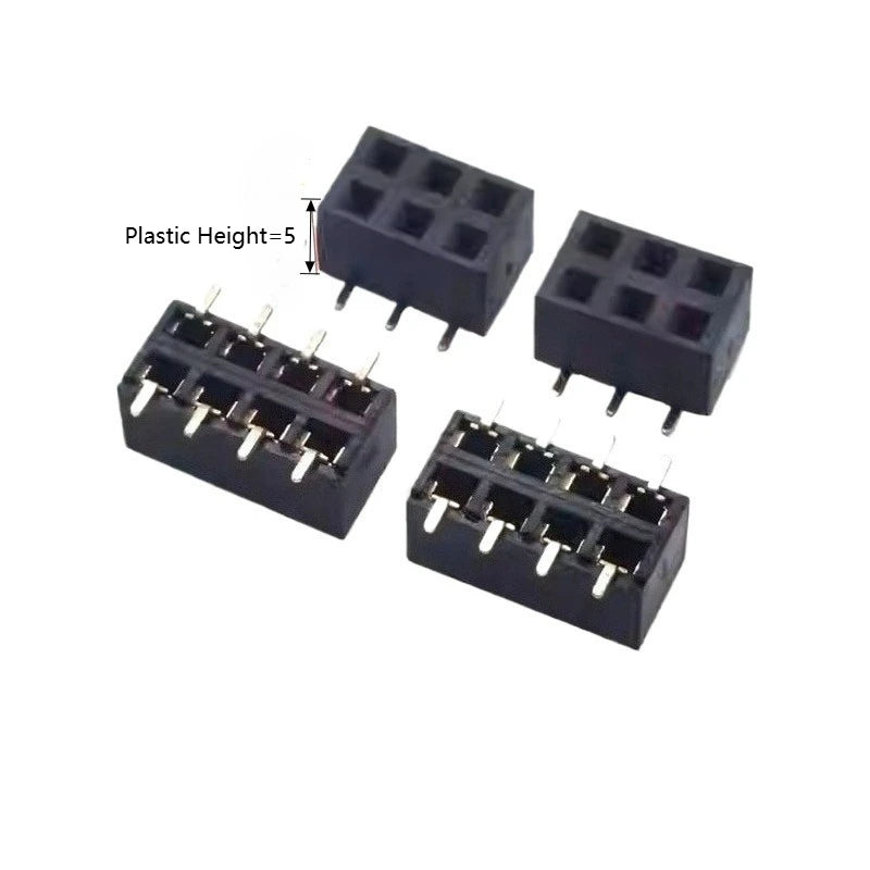 100pcs 2.54mm PH5.0 SMD wt Alignment Pin 2X3/4/5/6/7/8/10P Short Profile PH5 Dual Row Goldplate Rohs PCB Female Header Connector