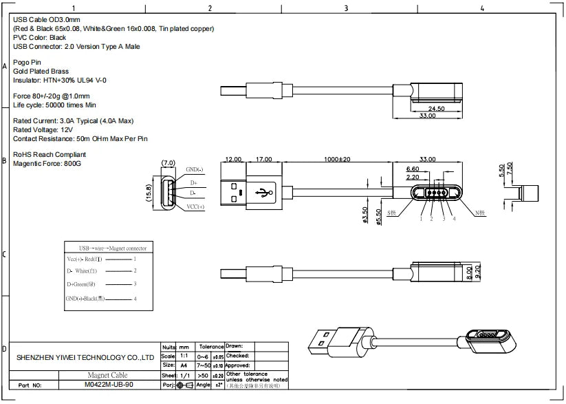 RTLECS Magnetic Connector RC Car Drone JST JR 24V 3A DC Power Battery Charger SM Led Strip Blind Connect USB Cable 2/3/4 Pin