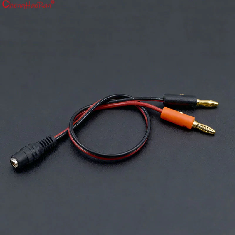 1PC DC Plug To Banana Plug Wire 4mm Power Test Wire DC5.5-2.1 To Banana Plug DC Male DC Female 25CM Long Line