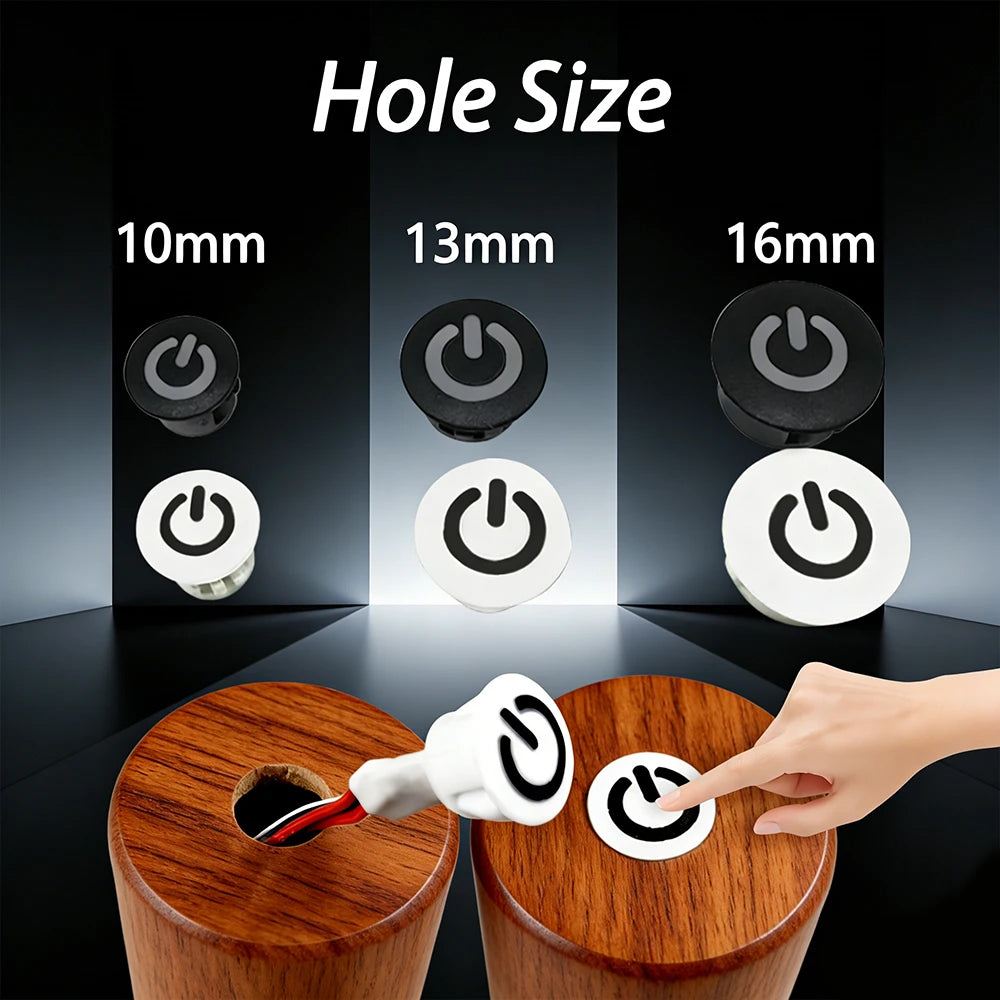 Smart In-Wall Touch Light Switch Dimmer 3.7V-24V DC, LED Compatible, Modern Design for Home/Office, Easy Installation