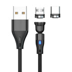 3A Fast Charging Magnetic Cable 540° Rotating USB Type C Micro Data Cable for Samsung Huawei Xiaomi Android Phone Charger Wire