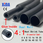 1/5M 4:1 Heat Shrink Tube With Glue Thermoretractile Heat Shrinkable Tubing Dual Wall Heat Shrink Tubing 4 6 8 12 16 24 32 52 72