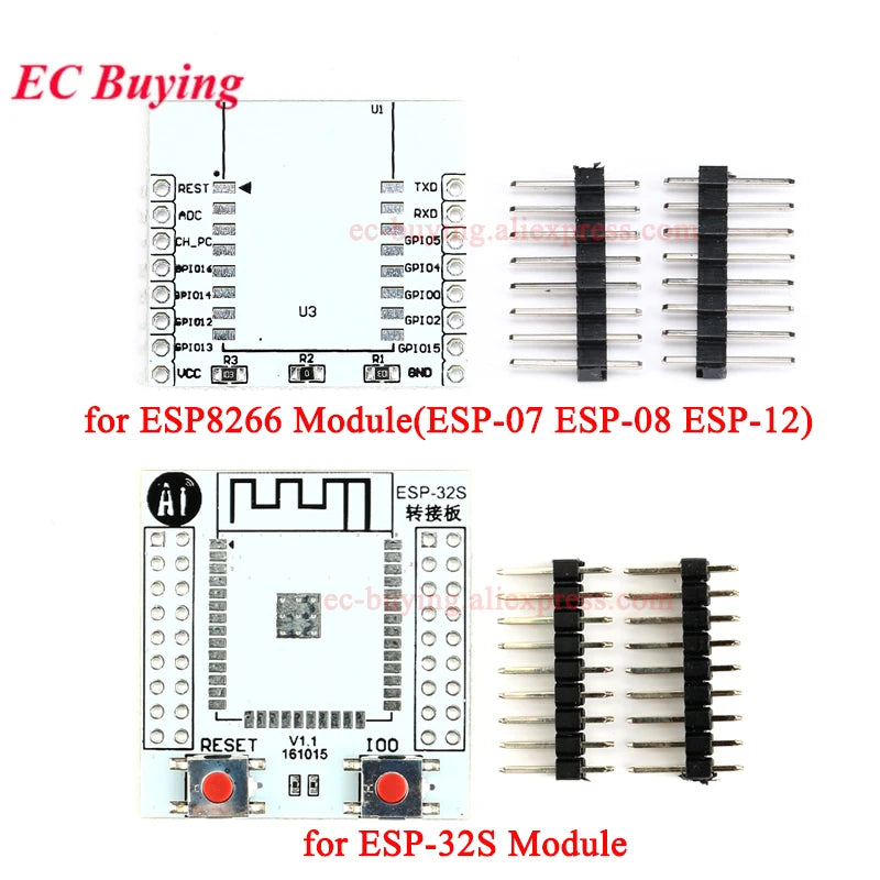 10Pcs/1pc ESP ESP8266 Serial WIFI Wireless Module ESP-32S ESP32S Adapter Plate Expansion Board for ESP-07 ESP-12F ESP-12E ESP-08