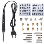 JCD 80W Engraving Pen Electric Soldering Iron Wood Burning Kit Flipping Word Embossing Pyrography Tool Craft 28PC TIP Set 908S