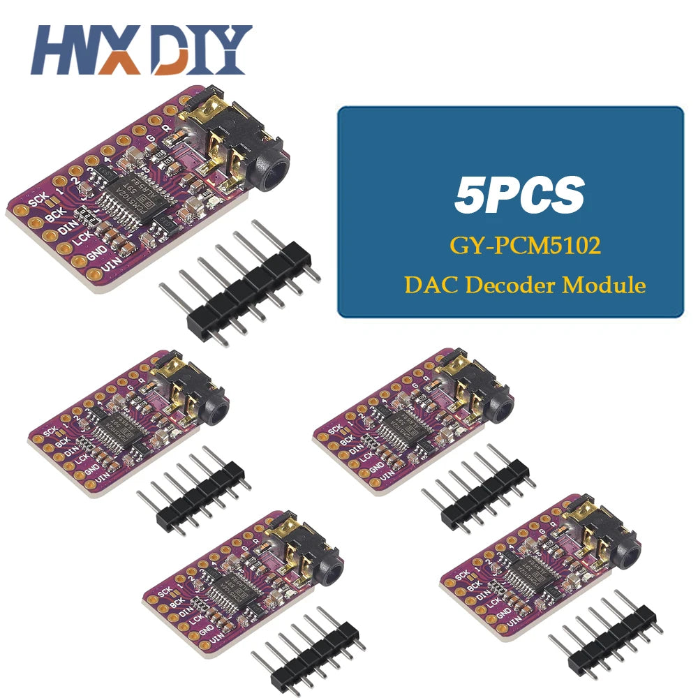 1-10pcs PCM5102A DAC Decoder GY-PCM5102 Interface I2S  Player Module For Raspberry Pi pHAT Format Digital PCM5102 Audio Board