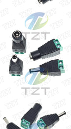 5.5MM x 2.1MM / 2.5MM Female Male DC Power Plug Adapter for 5050 3528 5060 Single Color LED Strip and CCTV Cameras