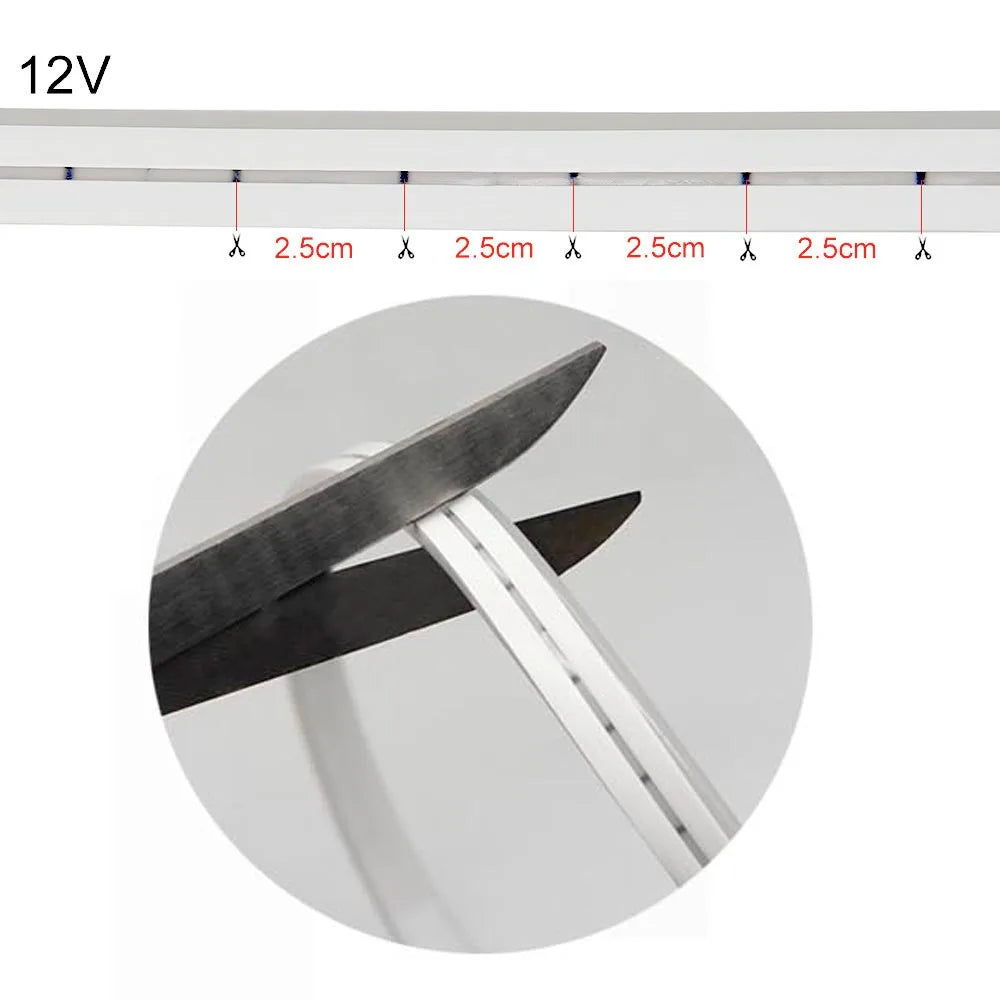 5V 12V Led Neon Light Strip 5mm-6mm Narrow SMD 2835 120LEDs/M IP67 Waterproof Soft Light Bar Shape Decoration