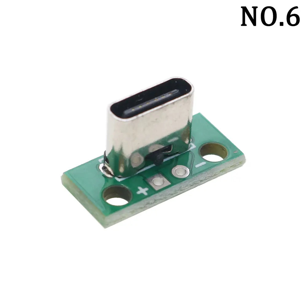 1Pcs USB 3.1 Vertical Straight Plug Double Side Positive Negative Plug Type-C Male/Female Test Board PCB Connector With Pin