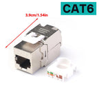 Metal Cat7 6 Cat6A Keystone Jack Connector Module RJ45 Shielded Network Cable Conector For Networking Wire Ethernet Lan Cable