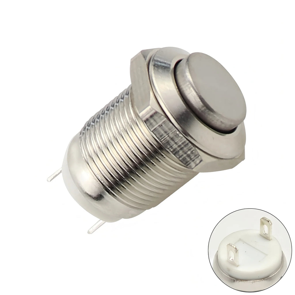12mm Metal Button Switch Waterproof 1NO 3A High Head Momentary Suitable for Doorbells Car Start Horns Computer Automatic Reset