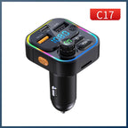 FM Transmitter Bluetooth 5.0 Car Handsfree Audio Mp3 Player Adapter USB 22.5W Quick Charging Type-C Fast Charger FM Modulator