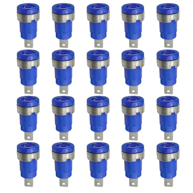 20PCS 4mm Banana Socket Connector 32A Insulated Female Jack 5 Colors Panel Mount Connector for Electrical Connection