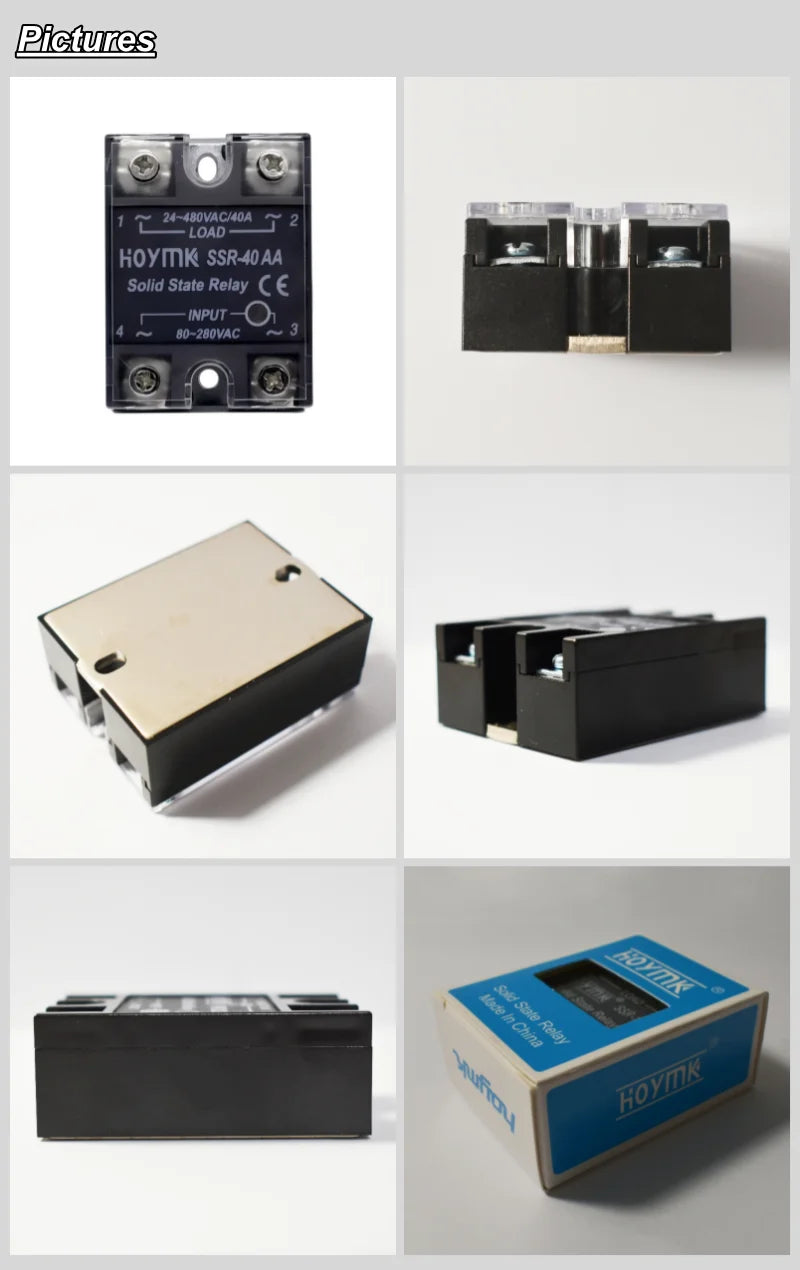 AC Control AC SSR 110V 220V Input 24V-480V Load 10AA 25AA 40AA High Current Solid State Relay 220v AC