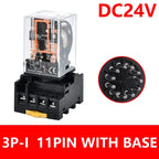 5/10Set MK2P-I MK3P-I Electromagnetic Relay Intermediate Small Relay with Base 8 Pin 11 Pin AC/DC 220V 24V