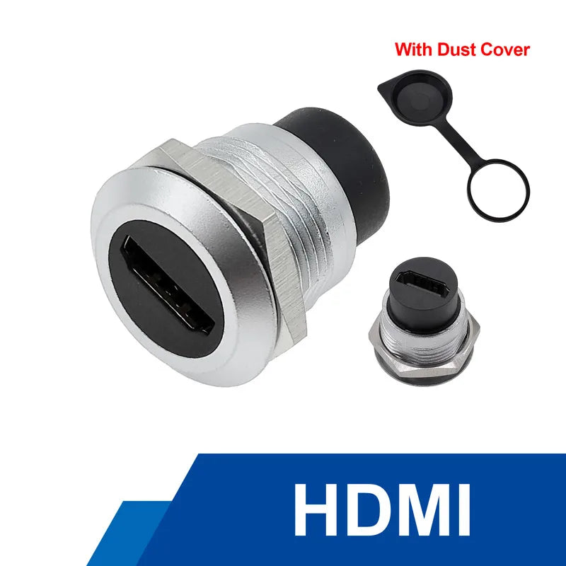 1Pcs Metal Round Socket Module D Type RJ45 Straight Through Network USB2.0 USB3.0 Connector Panel Mounting HDMI CAT6
