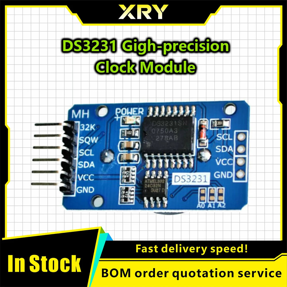 XRY 1PCS DS3231 AT24C32 IIC Module Precision Clock Module (without battery) DS3231 Memory Module