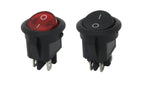 1PCS ON/OFF Round Rocker Switch LED illuminated Car 12V 24V / 6A 250V / 10A 125V 2/3/4PIN Switch 20MM