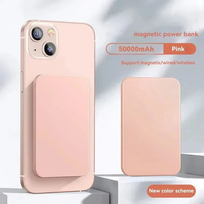 Lenovo Magnetic Wireless Power Bank 500000mAh Charger Fast Charging for Magsafe External Spare Battery For All Android iPhone