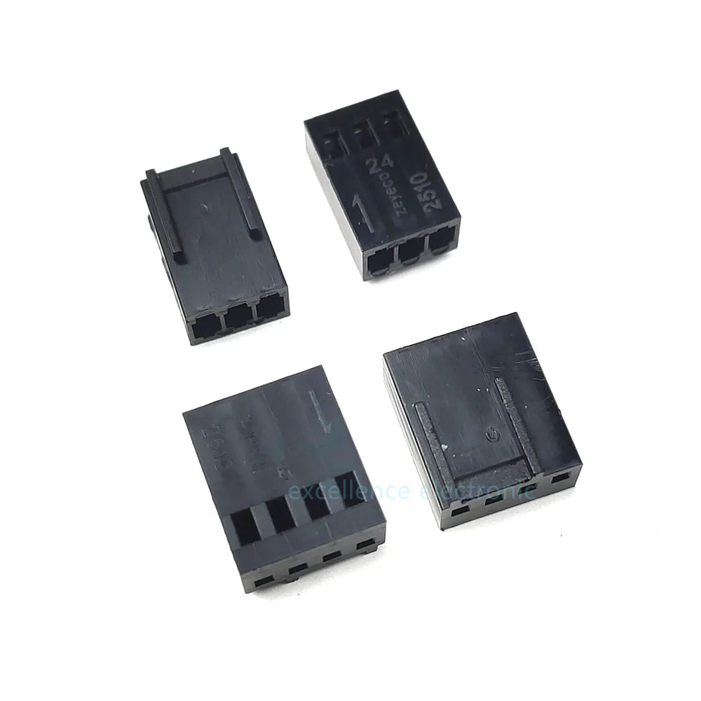 5/10Sets 2540 3+1P KF2510 3P Male Female Connector Housing 4Pin 2.54mm Pitch Black with Metal Terminal Pins