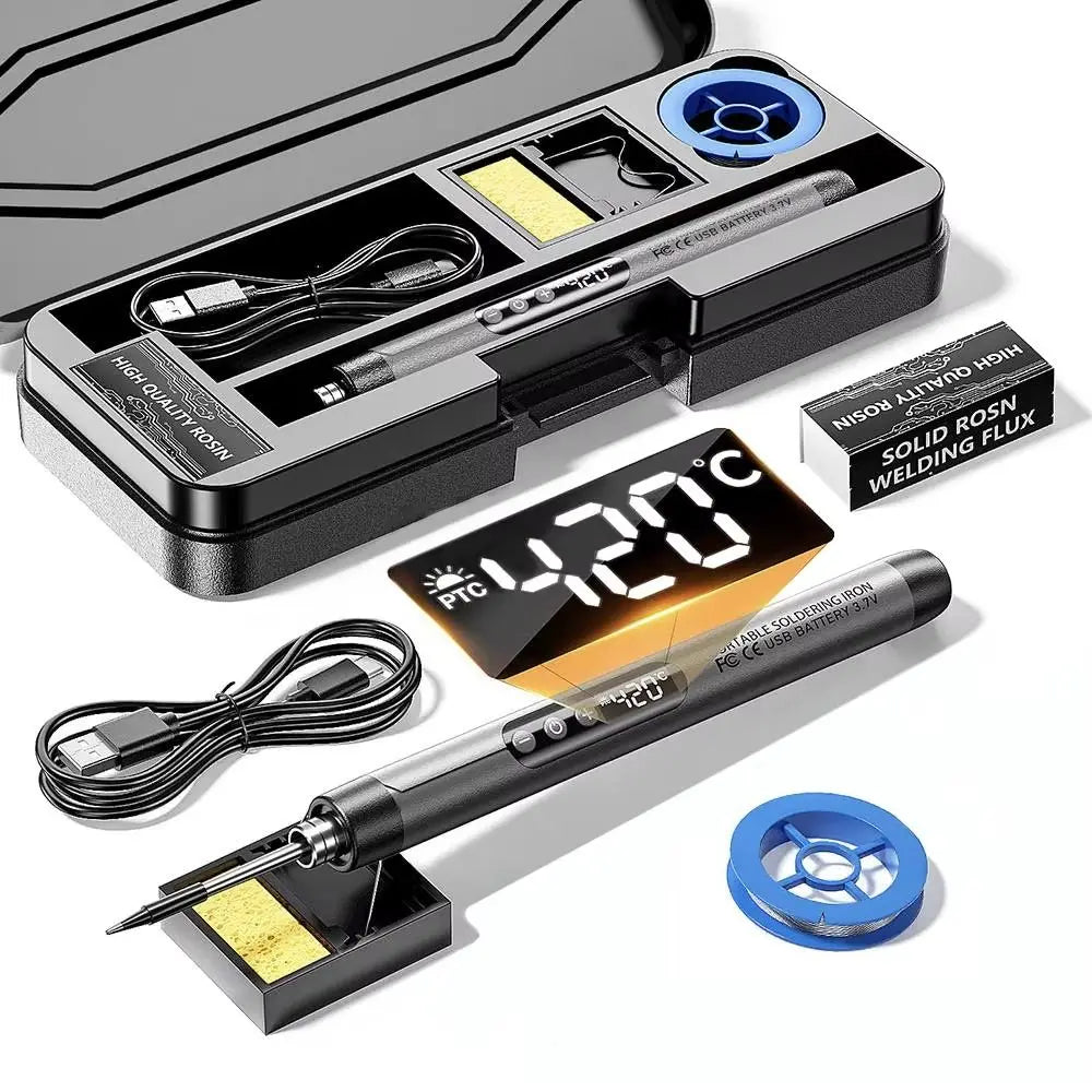 Portable Cordless Digital Soldering Iron USB Charging Adjustable Temperature 260-420℃ Solder Iron Multifunctional Intelligent
