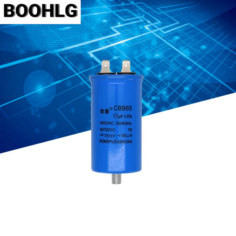 CBB65 Full-Automatic Washing Machine Start Capacitance 450V 8UF 10UF 11UF 12UF 13UF 14UF 15UF 16UF 20UF Single Insert With Screw