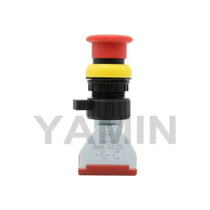 Push Button Switch Explosion-proof Control Latching Lock Rotating Mushroom Head 1NO 1NC Silver Contact