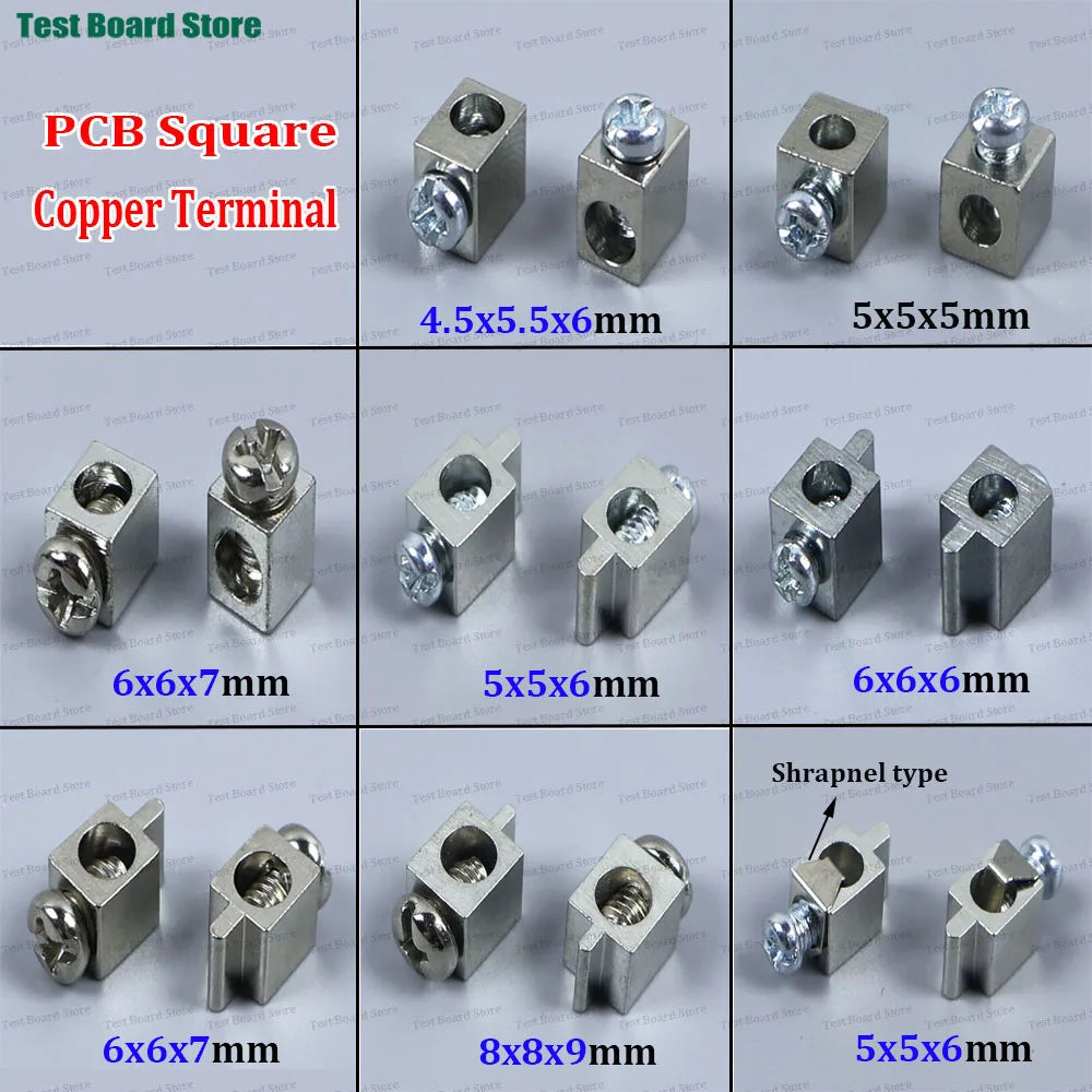 10/50Pcs PCB Screw Terminals Through Hole High Current 30A Copper Square Solder Board Drive Power Wire Terminal Connector