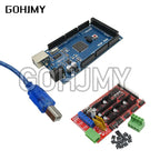 3D Printer kit 1pc Mega 2560 R3 + 1pc RAMPS 1.4 control panel+ 5pcs A4988/DRV8825 Stepper Motor Drive Carrier Reprap