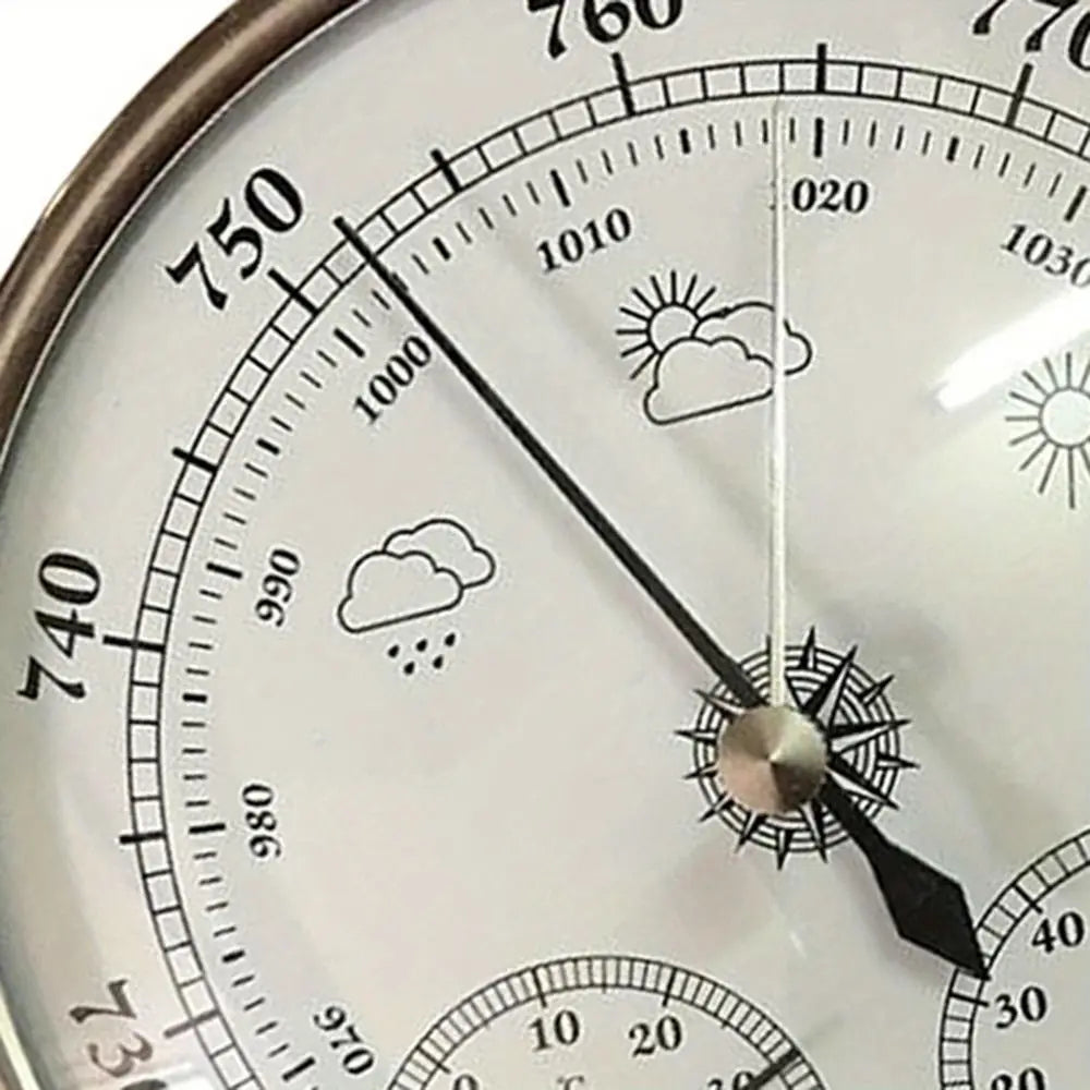 3 in 1 Barometer Thermometer Hygrometer Wall Mounted Large Display Temperature and Humidity Gauge No Battery Space Saving