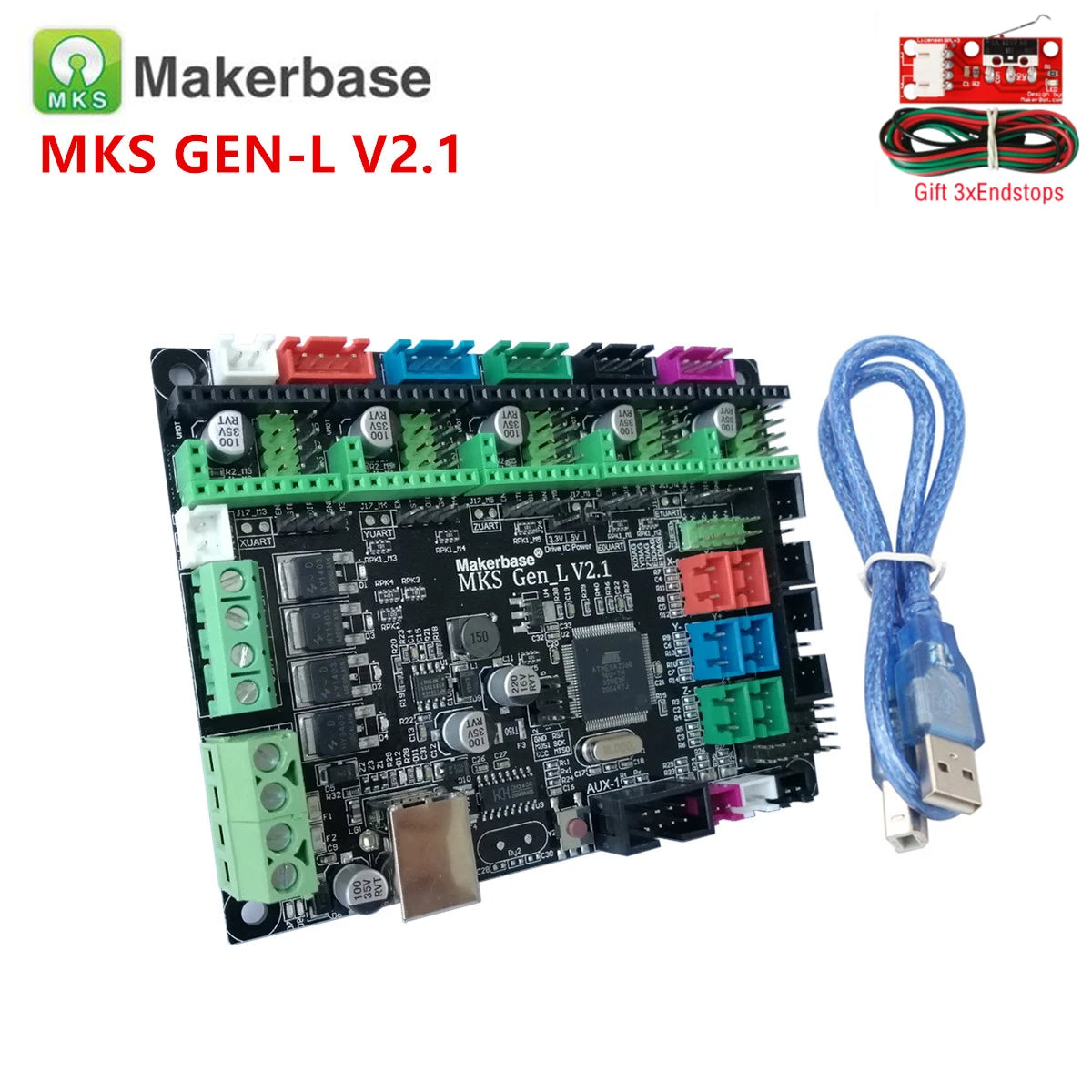 Makerbase Original MKS GEN L V2.1 3D Printer Control Card 8bit Motherboard Support A4988 DRV8825 TMC2208 TMC2209 TB6600 TMC2160