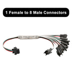 LED Strip Mini TTL Signal Amplifier Repeater 1 TO 2/4/8 For WS2812B WS2811 SK6812 3Pin RGB Addressable Pixel Light Module 5-24V