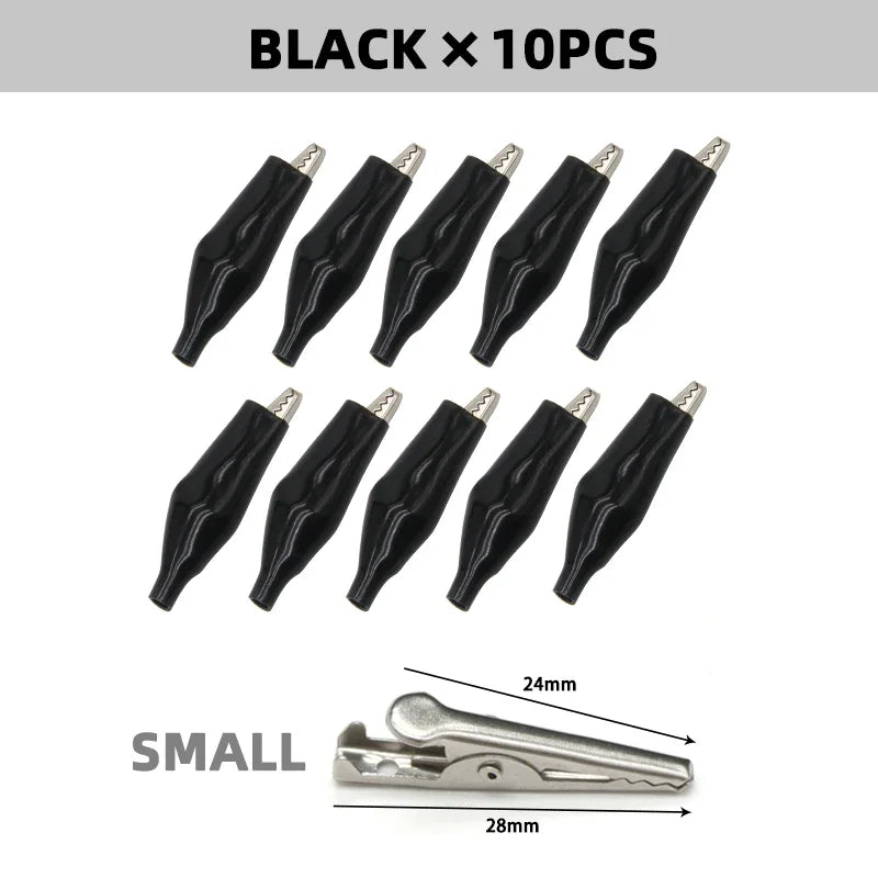 28 35 45mm Metal Alligator Clip G98 Crocodile Electrical Clamps Testing Probe Meter Black Red with Plastic Boot Car Auto Battery
