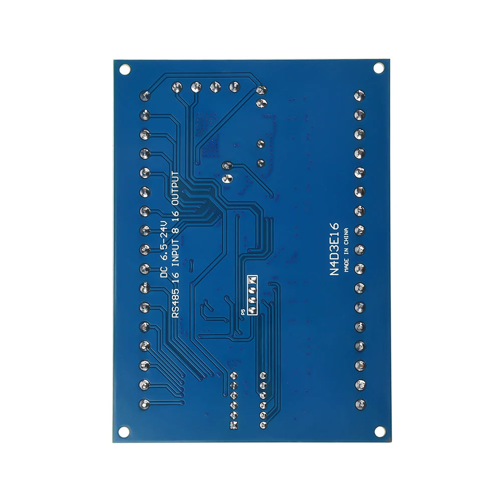 DC 12V/24V 16-input 16-output RS485 Remote Switch PLC IO Expansion Board with Modbus RTU Module Suitable for Smart Homes Etc.