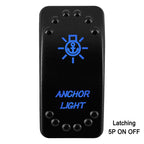 Waterproof Rocker Switch with Blue LED | 12V/24V Latching & Momentary (SPST/ DPDT) | for Marine, UTV, ATV, RZR, Automotive