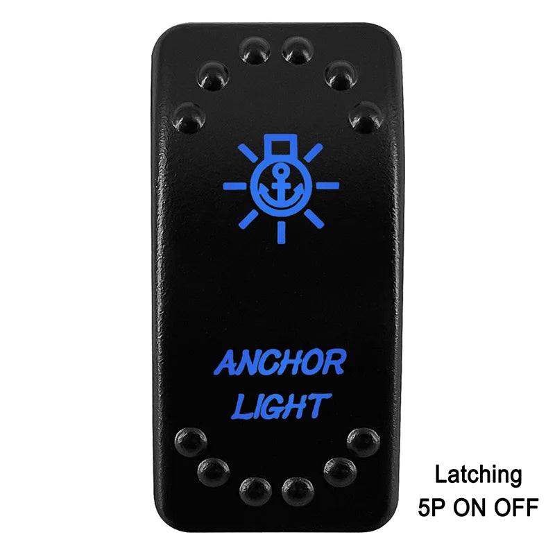 Waterproof Rocker Switch with Blue LED | 12V/24V Latching & Momentary (SPST/ DPDT) | for Marine, UTV, ATV, RZR, Automotive