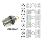 M8 Sensor Connector Waterproof Male&Female Plug Straight Angle Screw Threaded Coupling 3pin 4pin 5pin 6pin 8pin