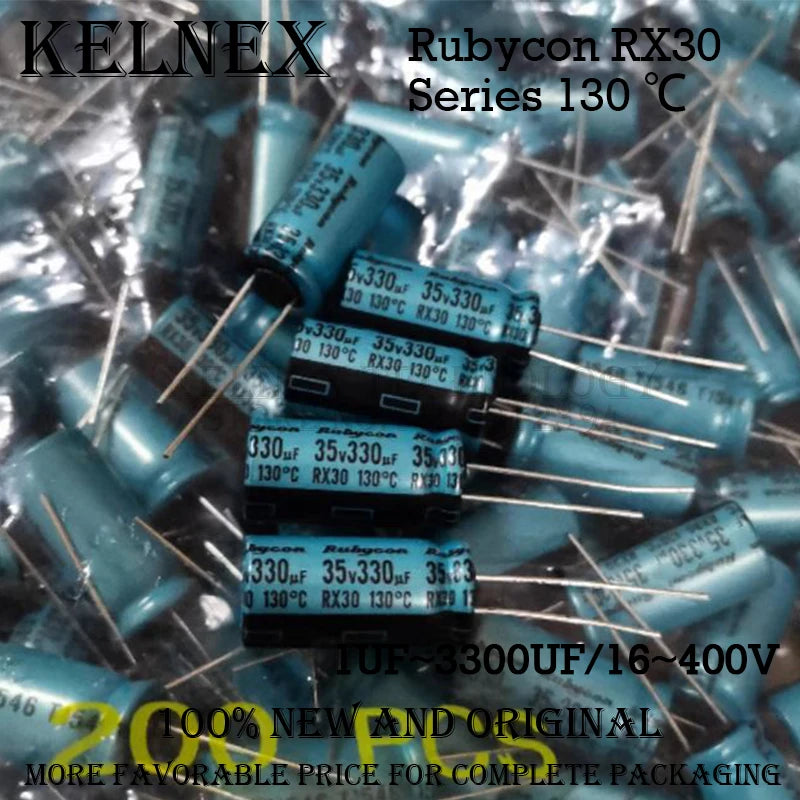 10pcs/Lot Rubycon RX30 Series 130 ℃ DEC Degree Electrolytic Capacitor 16V 25V 35V 50V 63V 100V 400V 10UF 47UF 220UF 330UF 470UF