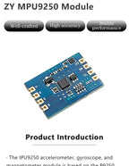ZY MPU9250 9-Axis IMU Sensor Module Accelerometer Gyroscope Magnetometer I2C Digital Attitude Sensor For Arduino