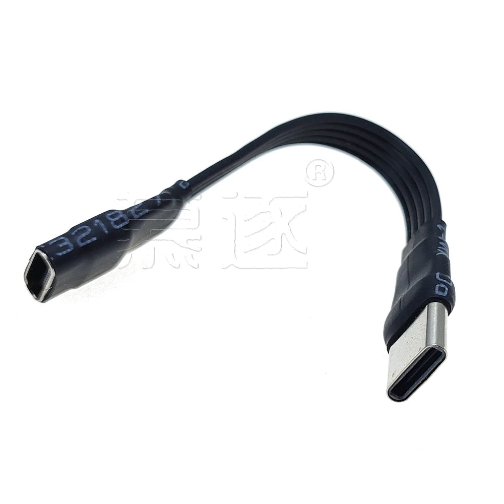 20CM 30CM 10CM 5CM USB 2.0 Type-C Flat Cable Extension FPC Cable USB 2.0 USB-C 90° Up/Down Angled Plug 5CM-1M
