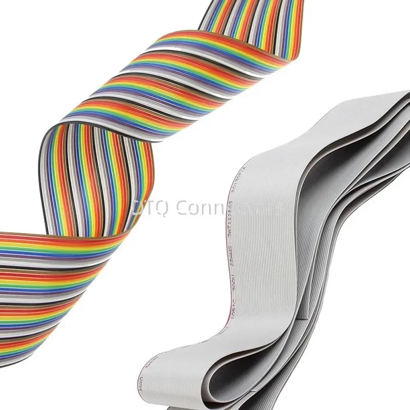 2Meter 6P/10P/12P/14P/16P/20P/40P 1.27mm PITCH Grey Flat Ribbon Cable 6/8/10/16/20/40 Pin 28AWG WIRE for IDC FC 2.54MM Connector